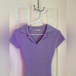 Purple stretchy fits-everyone body con dress.